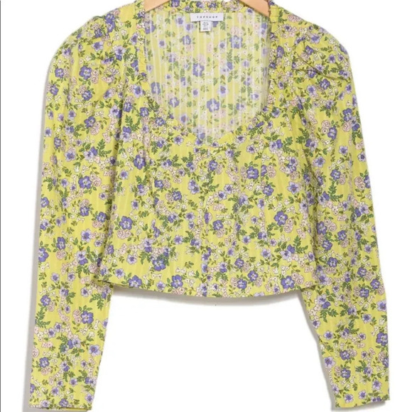 New Floral TopShop Cropped Blouse - Picture 3 of 8